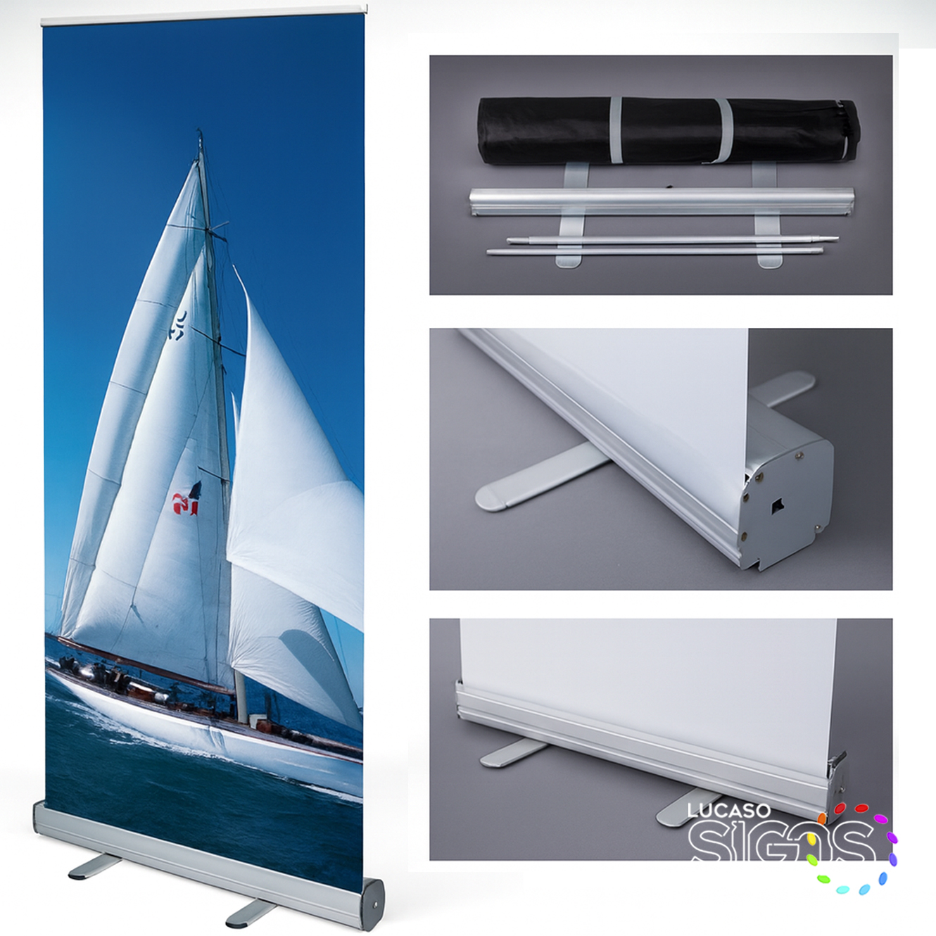 Pull Up banner stand with custom print by lucaso signs