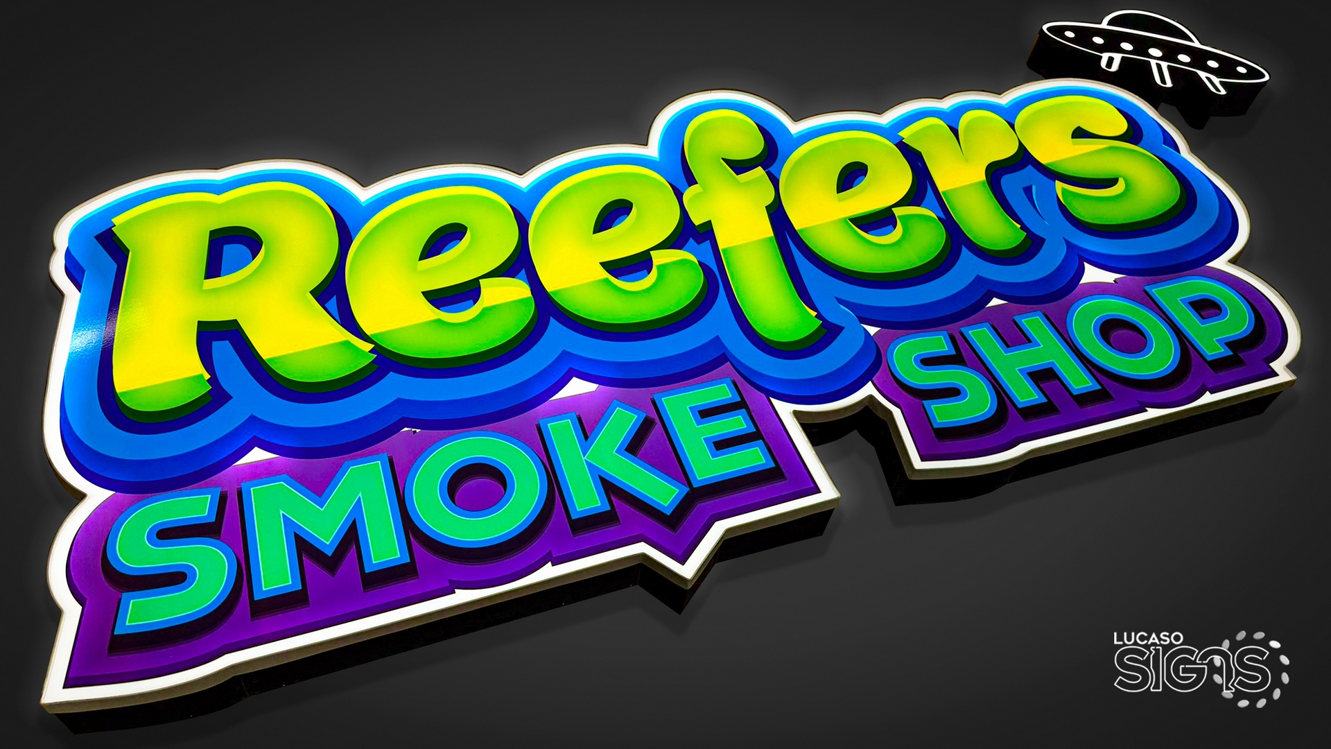 Smoke Shop cloud signs with translucent print by lucaso signs