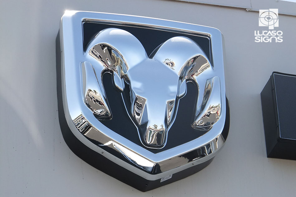 RAM Car delaer emblem thermoformed acrylic sign by lucaso signs