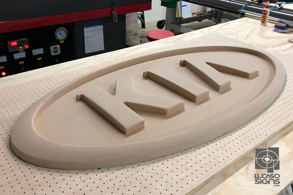 Mold chamber for thermoformed acrylic sign by lucaso signs