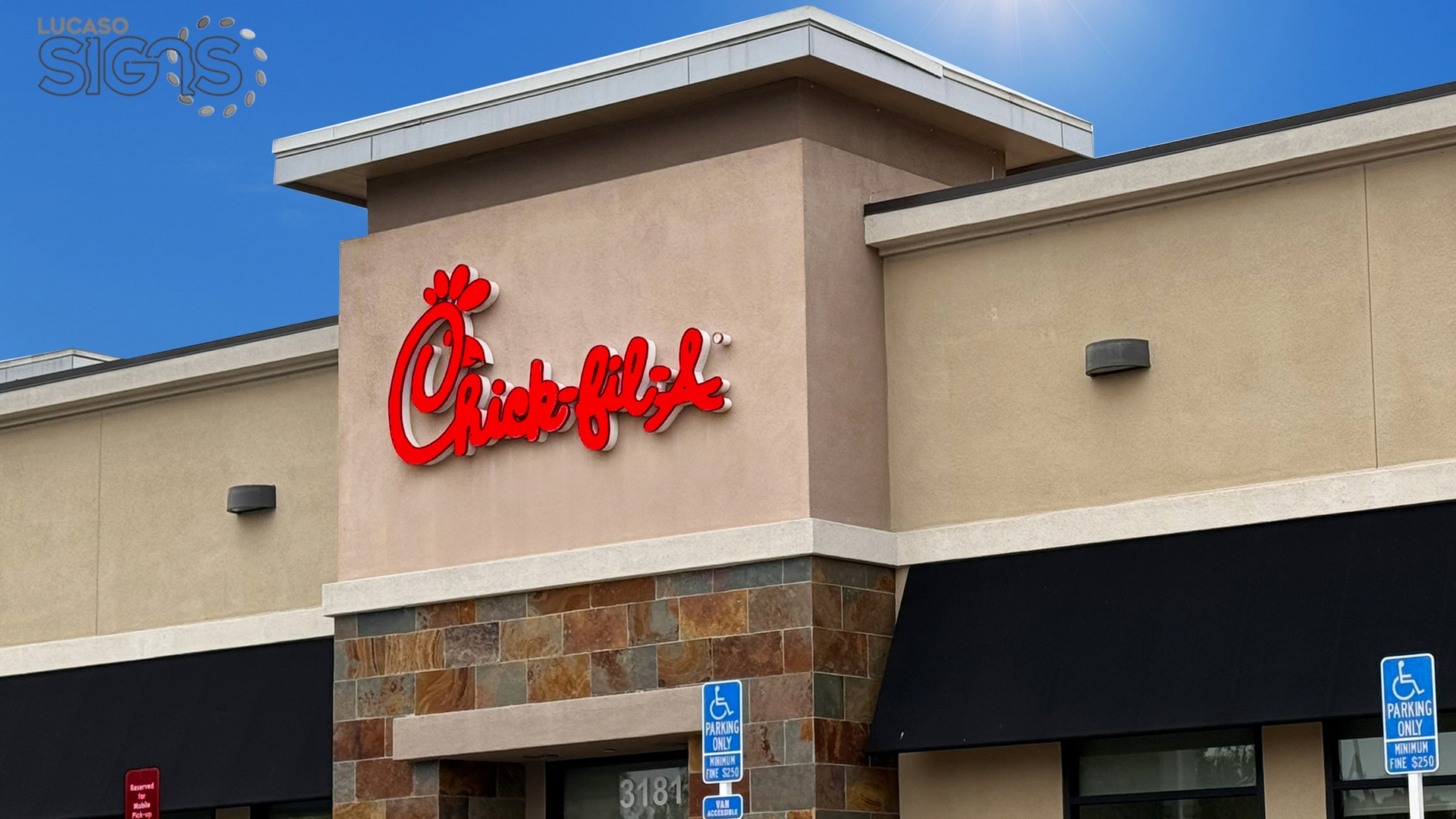 Red channel letters with white retun Chick-Fil-A by lucaso signs